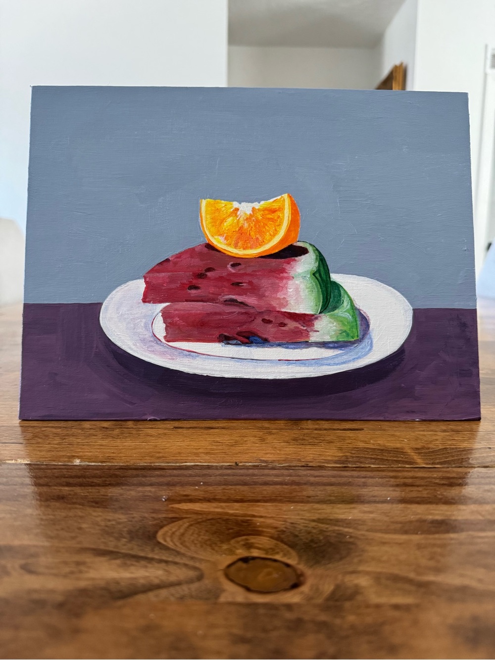Acrylic Realism Watermelon & Orange Painting